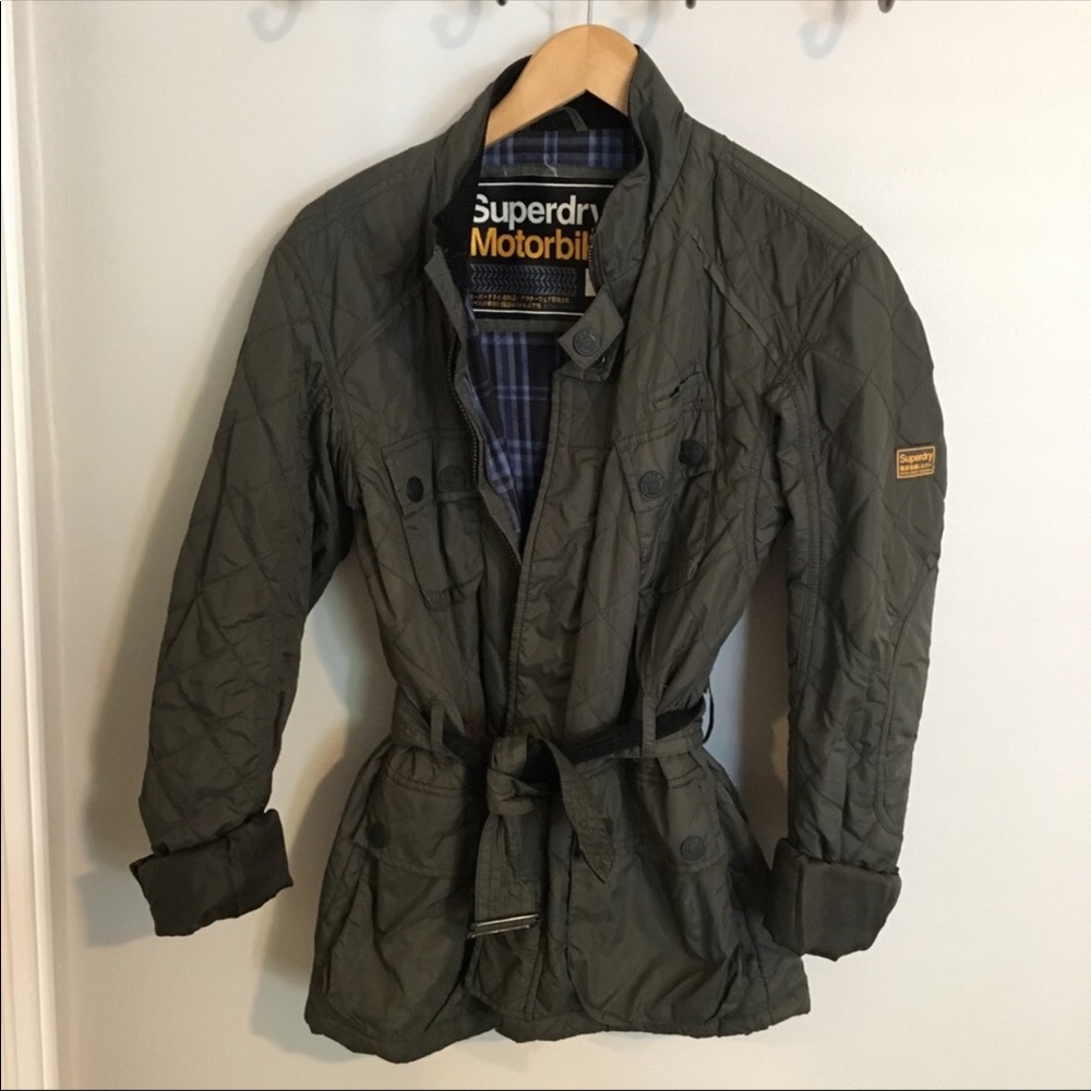 Super dry quilted olive jacket
